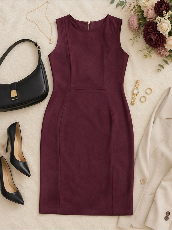 Calvin Klein Dresses & Skirts - Sleeveless Suede Sheath Dress